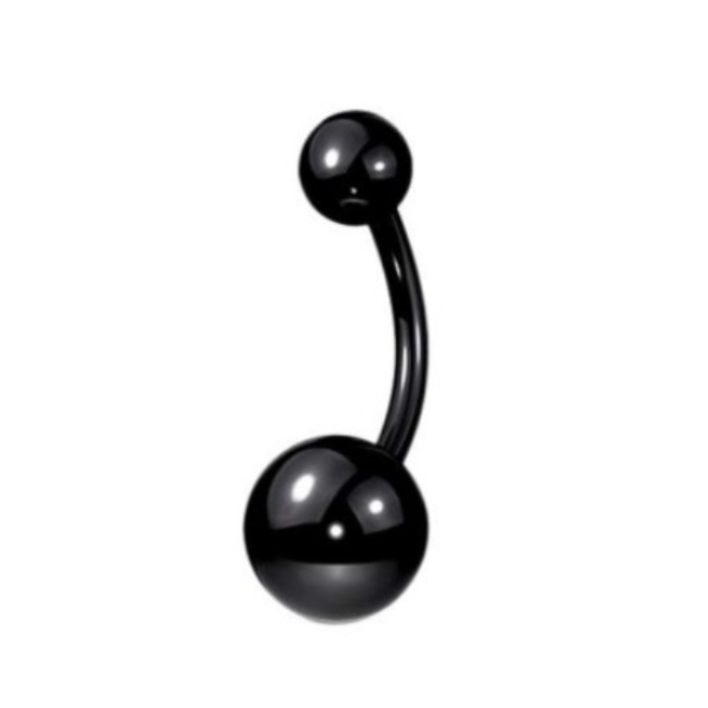 Stainless Steel Black Belly Button Jewelry